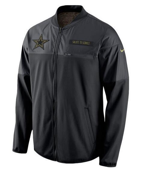 2017 Men Dallas Cowboys Nike Black Salute to Service Hybrid Performance Jacket